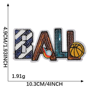 Hot Bán <span class=keywords><strong>New</strong></span> Bow Hình Dạng Bóng Bầu Dục Bóng Đá Bóng Thiết Kế Sắt Trên Thêu Sequin Thể Thao Các Bản Vá Lỗi Cho Quần Áo - Product Image 4