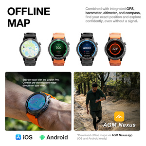 Agm Đồng Hồ W1 Pro Offline Bản Đồ <span class=keywords><strong>GPS</strong></span> 5ATM IP68 Không Thấm Nước 100 + Thể Thao Ngoài Trời Relogio Smartwatch Sức Khỏe Mới Thông Minh Đồng Hồ 2025 - Product Image 5