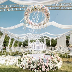 Birthday Party Event Wedding Venue Auditorium Theatre <strong>Background</strong> Table and Chair Decoration Bed Nets Mosquito Fabric - Product Image 2