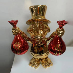 Estatua del Pato Scrooge McDuck Chapada en Oro de Gran Venta, Artesanías de Resina, Personajes de Dibujos Animados, Arte Pop para Decoración de Interiores, Fibra de Vidrio - Product Image 2