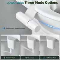 Accessoire de bidet réglable à eau froide non électrique avec double buse de nettoyage et fonction autonettoyante, en ABS, à fixation au sol