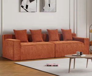 Sofá de tela moderno y sencillo para apartamento pequeño, con diseño de bloque de tofu y compresión al vacío, para sala de estar. - Product Image 1
