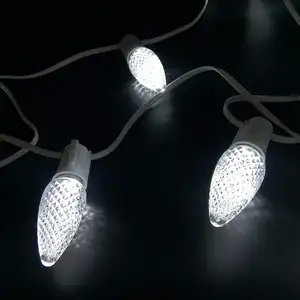批量销售户外C9圣诞灯泡C9发光二极管刻面灯泡E17冷白色灯泡
