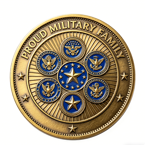 Pièce commémorative en laiton plaqué or avec émail dur et gaufrage, Médaille d'honneur - Product Image 1