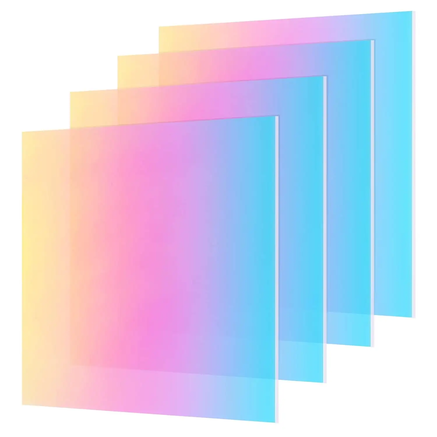 Rainbow iridescent acrylic sheet cut to size illusion beauty Gradient decor Laminating acrylic sheet rainbow scratch paper sheet