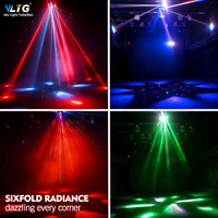 Projecteurs DJ à tête mobile VLTG 150W LED RGBW 6 bras Boule disco DMX512/FB4 IP20 Activés par le son Télécommande Mariage