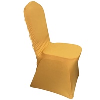 Housse de chaise unique en tissu extensible doré pour mariage, banquet, fête