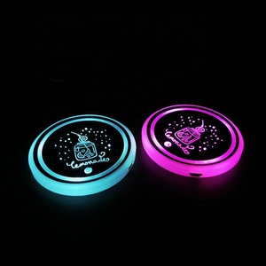 <span class=keywords><strong>Posavasos</strong></span> con Luz Ambiental LED RGB de 7 Colores para Portavasos de Auto, Alimentado por USB, 6.8CM, 28g - Product Image 2