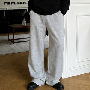 กางเกงขายาวทรงตรงผ้าฝ้ายเฟรนช์เทอร์รี่ 500 GSM แบบโอเวอร์ไซส์ สไตล์ลำลอง เป็นมิตรกับสิ่งแวดล้อม คุณภาพสูงสำหรับผู้ชาย - Product Image 4