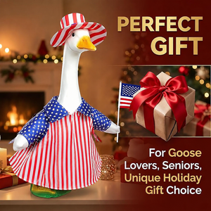 Patriotisches Veranda-Gänse-Outfit Amerikanische Flagge Langlebiges Tuch 23 Zoll Statue Unabhängigkeitstag Kostüm 250. Jahrestag USA - Product Image 4
