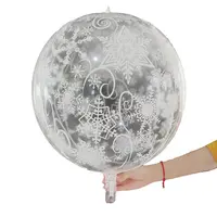 CYmylar 22 इंच 4D दौर स्पष्ट पारदर्शी जमे हुए हिमपात का एक खंड क्रिसमस के लिए पन्नी गुब्बारा पार्टी सजावट