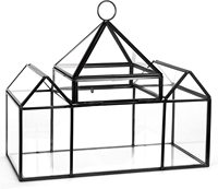 Terrarium de plantes succulentes en verre fait à la main en forme de serre, château suspendu, Terrarium géométrique bricolage