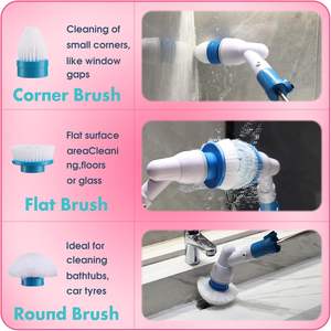 Brosse de nettoyage de salle de bain en gros, brosse à main à long manche, rotation automatique, brosses rétractables - Product Image 4