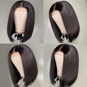 Hd Full Lace Frontal <span class=keywords><strong>Court</strong></span> Bob Perruques <span class=keywords><strong>Cheveux</strong></span> Humains Naturels Lace Front Perruque Raw Péruvienne Vierge <span class=keywords><strong>Cheveux</strong></span> Humains Raides Pour Les Femmes Noires - Product Image 3