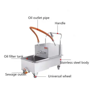 Latest Design 58L 116Lbs Oil Capacity Oil Filtration System Fryer Filter W/ Stainless Steel Lid