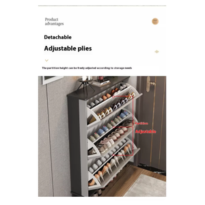 Zapatero de entrada ultrafino moderno y <span class=keywords><strong>barato</strong></span>, gran capacidad, almacenamiento tipo abatible, muebles de entrada de lujo para sala de estar y hogar - Product Image 6