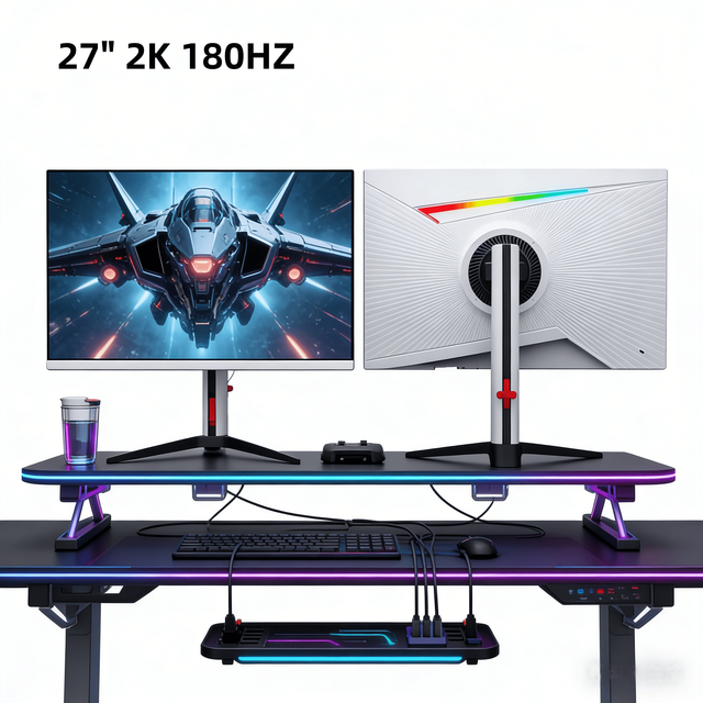 Cheap Wholesale 27 Inch Monitor 2K 180Hz Frameless IPS Panel 1Ms Fast Response RGB Lighting Rotation for Office Gaming