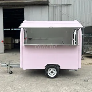 รถขายอาหารเคลื่อนที่ไฟฟ้าแบบมาตรฐานอเมริกา สีม่วง สำหรับขายฮอทดอก กาแฟ และของว่างริมทาง พร้อมจำหน่าย - Product Image 6