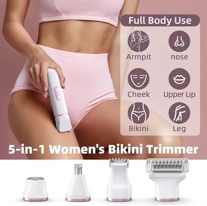 Tondeuse bikini électrique indolore pour femme, rasoir corporel sans fil IPX7, têtes de rechange faciales, nettoyage facile, usage domestique - Product Image 3