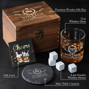 Biểu Tượng Tùy Chỉnh Cũ Fashioned Pha Lê Whiskey Thủy Tinh Cốc Nặng Cơ Sở Cổ Điển Rock <span class=keywords><strong>Whisky</strong></span> <span class=keywords><strong>Cup</strong></span> Cho Rượu Vang Với Hộp Bằng Gỗ - Product Image 3