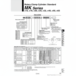 กระบอกลมแบบหมุนสำหรับ MKB40-20LNZ สินค้าเกี่ยวกับนิวเมติก SMC - Product Image 1