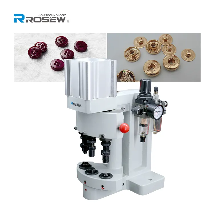 Rosew GC-SQ3 Nieuwe Ontwerp 3-Head Pneumatische Drukknop Plastic Knop Maken Machine Industriële Naaimachine