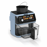 Friteuse à air multifonction 2-en-1 intelligente pour la maison, appareil électrique sans huile pour frites, four domestique en verre, pot à friture croustillante, micro-ondes