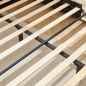 Modern Design Eco-Friendly Full Size Upholstered Tufted <b>Bed</b> Frame <b>Sofa</b> <b>Bed</b> Comfortable Backrest Armrests Wood Legs Velvet-Beige - Product Image 5