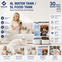 Distributeur d'eau et de nourriture intelligent pour animaux de compagnie WiFi 5L 4L avec caméra 2K, vision nocturne, détection de mouvement, alimentation automatique pour chat et chien