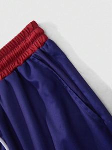 Men's casual badge and letter print <b>T</b>-<b>shirts</b> and shorts suits factory, customization available.F10 - Product Image 6