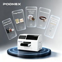 Imprimante à plat A3 intelligente PodNEX AI à encre UV automatique pour coques de téléphone, étuis AirPods, porte-clés, étiquettes pour animaux et ornements en plastique