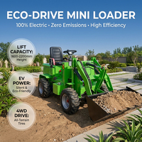 Nouvelle Chargeuse sur Pneus Électrique 4x4 Mini, Chargeuse Agricole Multifonctionnelle avec Capacité de Charge de 400 kg
