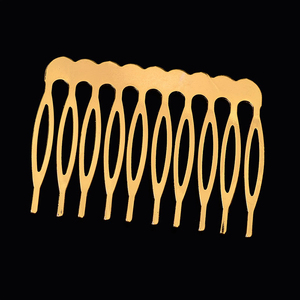 5 8 10 denti 4cm metallo bianco oro ottone fermaglio per capelli pettini logo personalizzato - Product Image 5