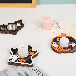 Base créative en bois pour chandelier d'Halloween Décoration de table de vacances pour les fournitures de fête promotionnelles ajoutant Thanksgiving - Product Image 1