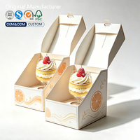 Boîte cadeau en papier recyclable de qualité alimentaire pour verre à vin ou dessert, ouverture inclinée, gobelet individuel, logo personnalisé, impression dorée, OEM ODM