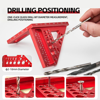 Règle triangulaire multifonction 3D pour le travail du bois, jauge de marquage d'angle de 22,5 à 75 degrés, outil de traçage en alliage d'aluminium