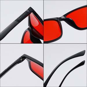 Gafas de Juego Cuadradas Unisex Vintage 2025 para Dormir Mejor y Reducir la Fatiga Ocular, Gafas con 99% de Protección Contra la Luz Azul y Lentes con Tinte Rojo - Product Image 4