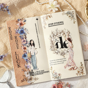 15 Stickers Per Pack Retro Floral Series Handbook Stickers Kids' Stickers Decals Handbook Supplies - Product Image 3