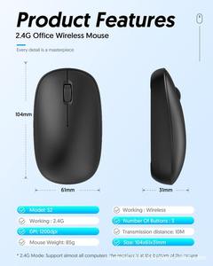 2.4GHz 1000DPI Symmetrical Wireless Mouse Lite Original <b>Mini</b> Optical Tracking Stock Wireless Mouse for Laptop - Product Image 3