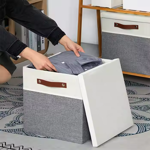 Có thể gập lại Linen hộp lưu trữ với xử lý để lưu trữ quần áo, giày dép, đồ chơi, sách và lưu trữ nhà khác - Product Image 2