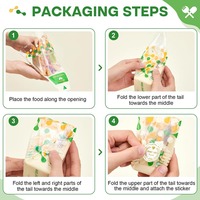 Papier d'emballage pour sandwich en plastique, jetable, pour le camping en plein air, facile à déchirer, sacs à sandwich triangulaires en plastique