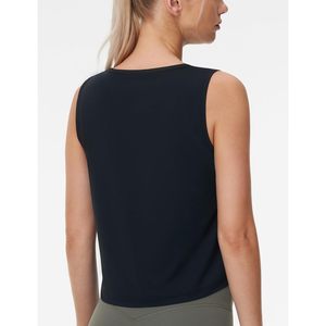 Camiseta Deportiva Corta para Mujer, Sin Mangas, con Dobladillo Asimétrico, Ajuste Holgado, para Yoga, Transpirable, de Spandex y Poliéster - Product Image 2
