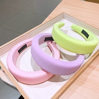 Bandeaux rembourrés de couleur unie de Style coréen pour femmes et filles nouvelle mode large côté cheveux cerceau cheveux accessoires
