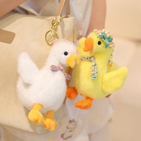 Porte-clés 3D en peluche d'oie mignonne et moelleuse, écologique, styles personnalisables, détails adorables, breloque de sac parfaite, cadeau adorable pour tous les âges