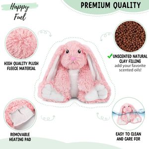 <span class=keywords><strong>Oreiller</strong></span> compressible super doux en peluche lapin avec granulés céramiques chauffants et rafraîchissants à la lavande, démontable - Product Image 2