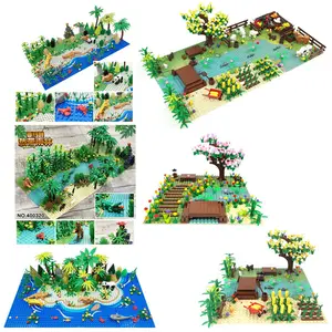 Jungle scene small particle building blocks MOC assembly toy farm pieces building blocks accessories toys