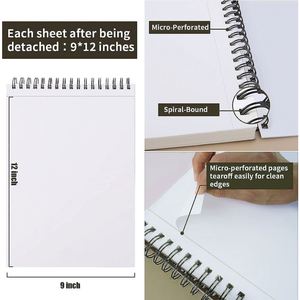 Cuaderno de Dibujo para Niños, 9 x 12 Pulgadas, 200 Páginas, Encuadernación Espiral, Color Marrón, Mini Libro de Dibujo con Papel en Blanco para Regalo - Product Image 3