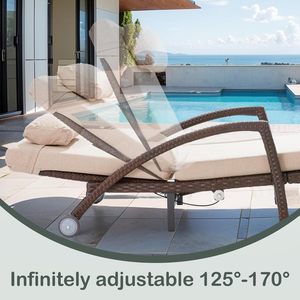 Silla Reclinable de Ratán para Patio Exterior, Personalizable, con Respaldo Ajustable, para Piscina, con Elevación a Gas - Product Image 4