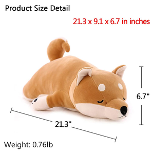 Almohada de Peluche de Perro Shiba <span class=keywords><strong>Inu</strong></span> Gordito y Perezoso de 20 Pulgadas, Súper Suave, con Cola Realista y Patas Adorables, Juguete de Peluche de Perro <span class=keywords><strong>Akita</strong></span> Marrón - Product Image 4