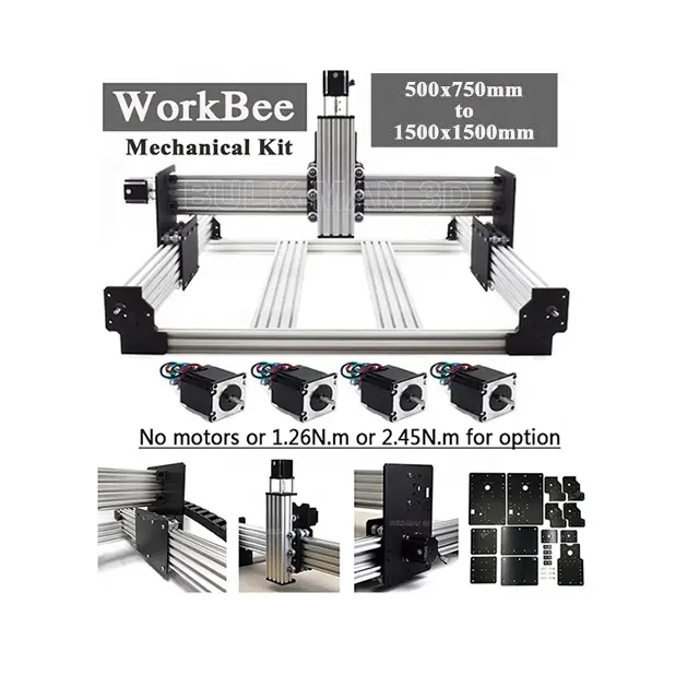 5075-1515 più nuovo WorkBee Router di CNC Meccanico Kit con Formicolio Tensionamento Vite Guidato 4 Assi CNC di Legno FAI DA TE In Metallo incisore